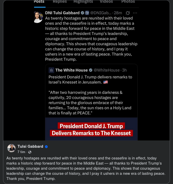 Gabbard Tackar Trump