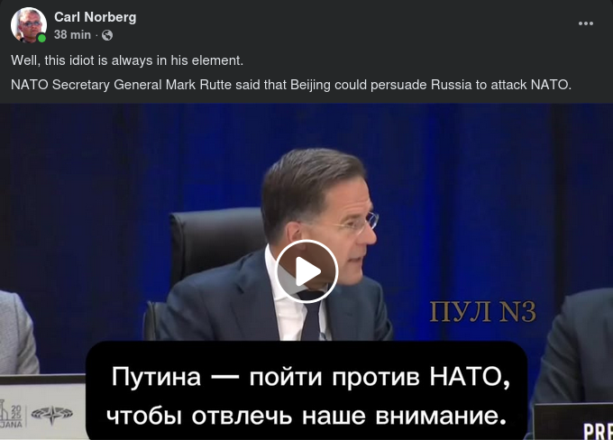 Rutte & Övertalande Kina..