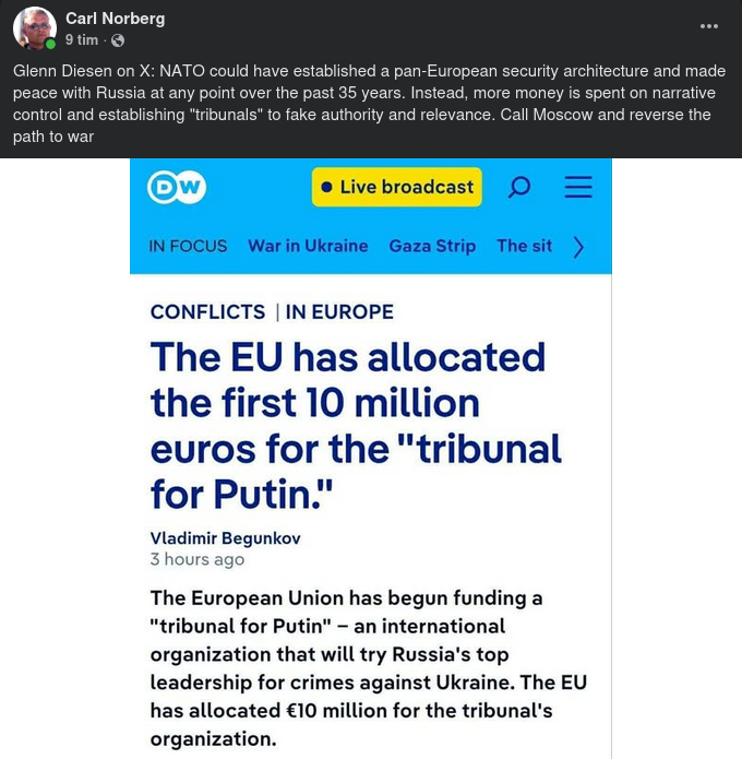 Pengar Till Putins Tribunal