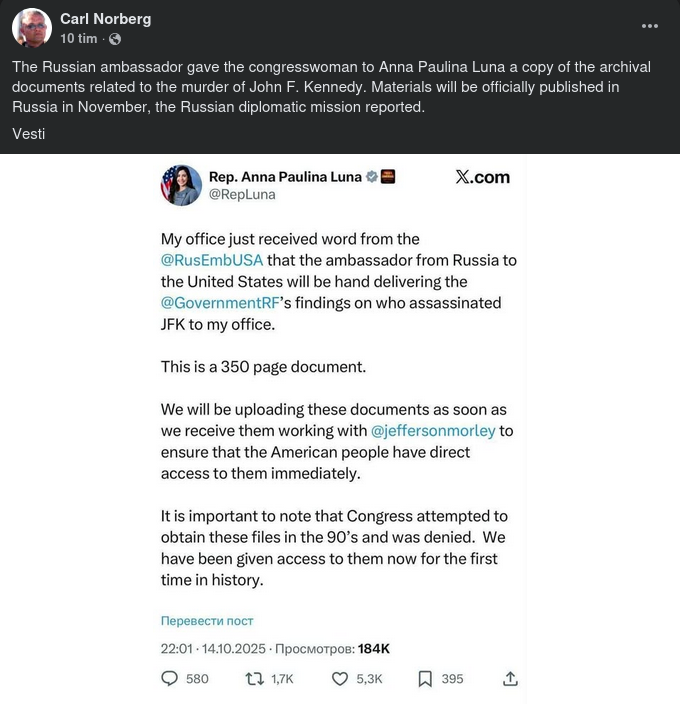 Ryska JFK-Dokument Levererade
