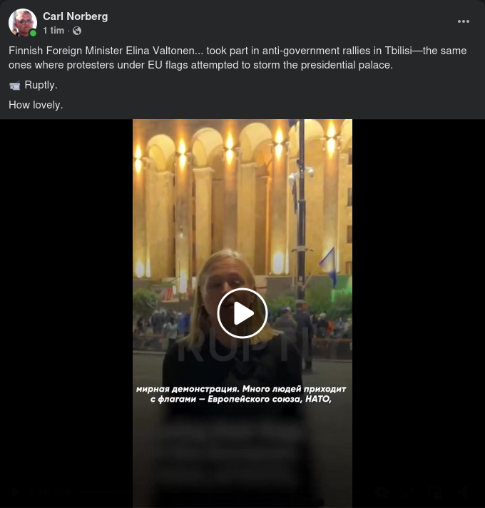 Finskt Ministerdeltagande I Tbilsi