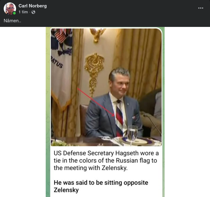 Slipsbärande Hegseth