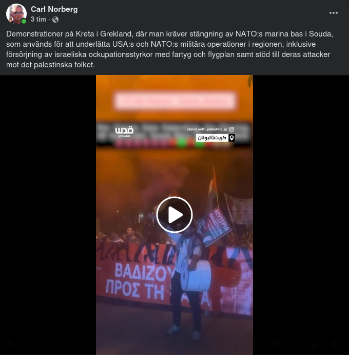 Kreta-Demonstrationer Mot Nato-Bas