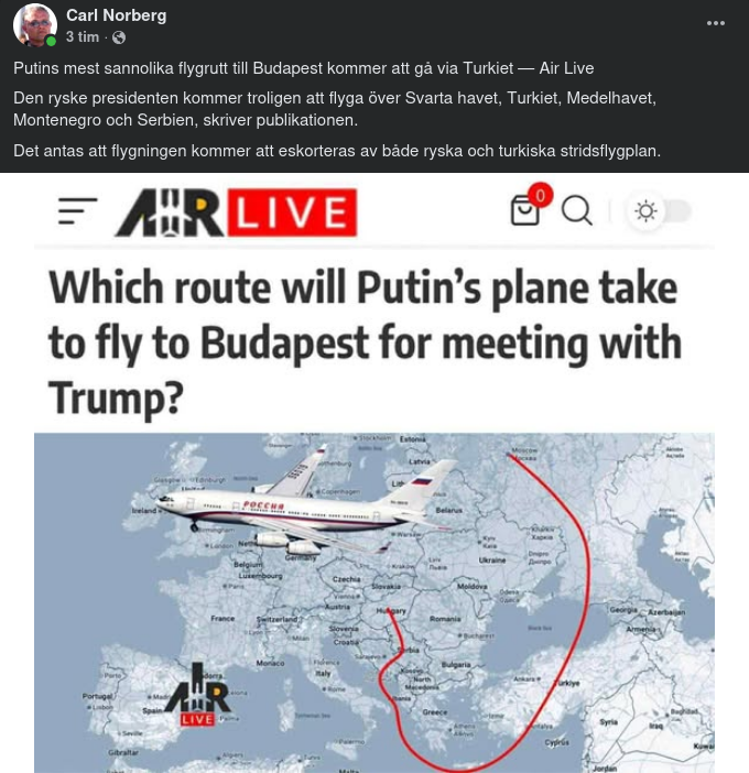 Putins Mest Sannolika Flygrutt
