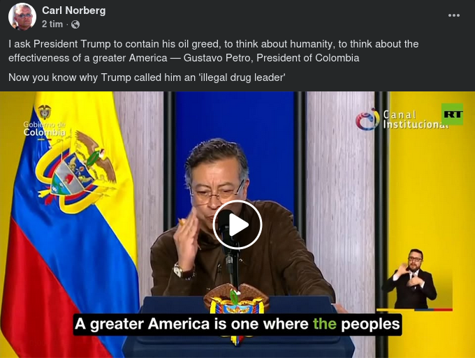 Colombias President Om Oljegirig Trump