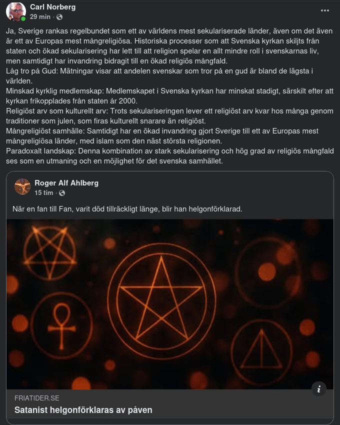 Påven Helgonförklarar Satanist