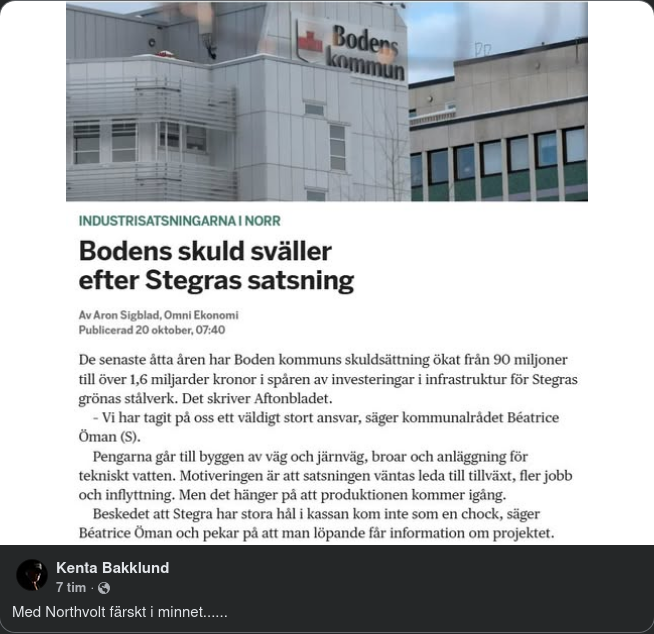 Stegrasatsning & Bodenskuld