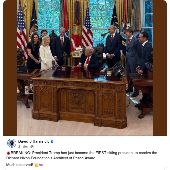 Fredsprisbelönad Trump