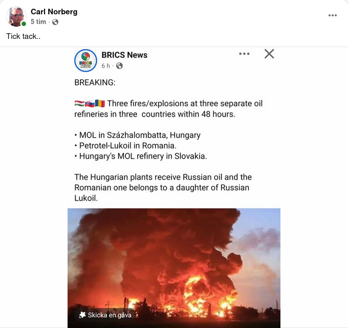 Tre Raffinaderibränder I Tre Länder På 48 Timmar