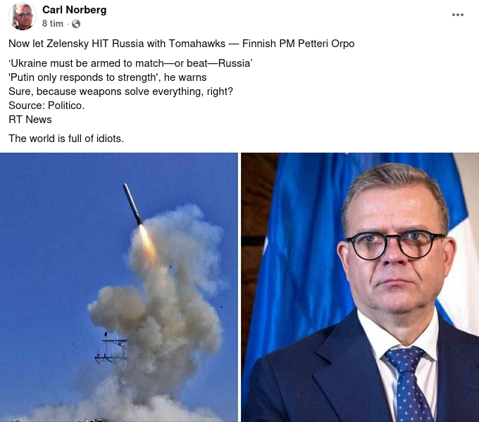 Finsk Tomahawkanvändningsvilja