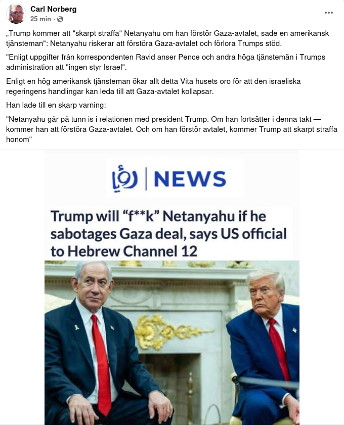 Netanyahu, Trump & Gaza-Avtalet