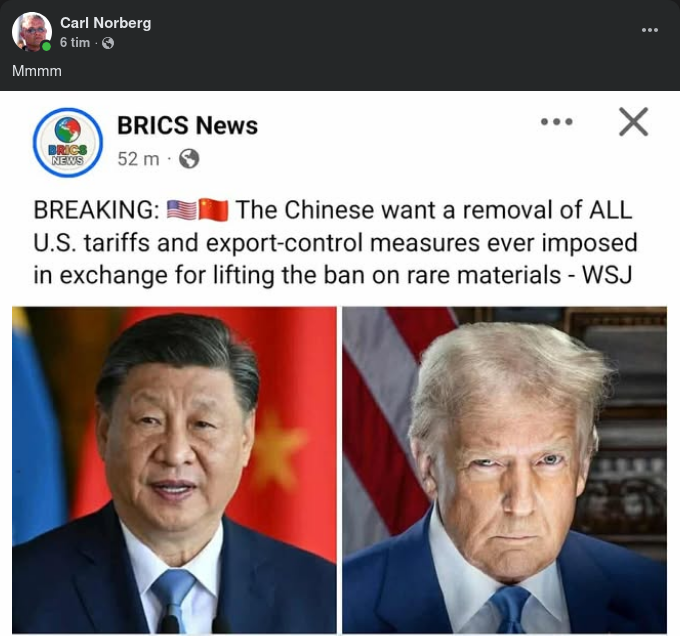 Kinesisk Handelsförhandlingsposition