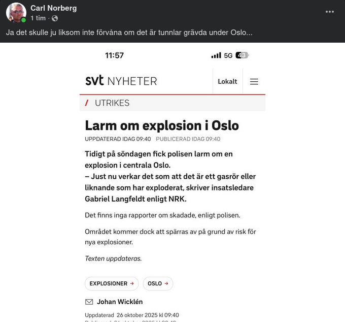 Explosion & Tunnlar I Oslo