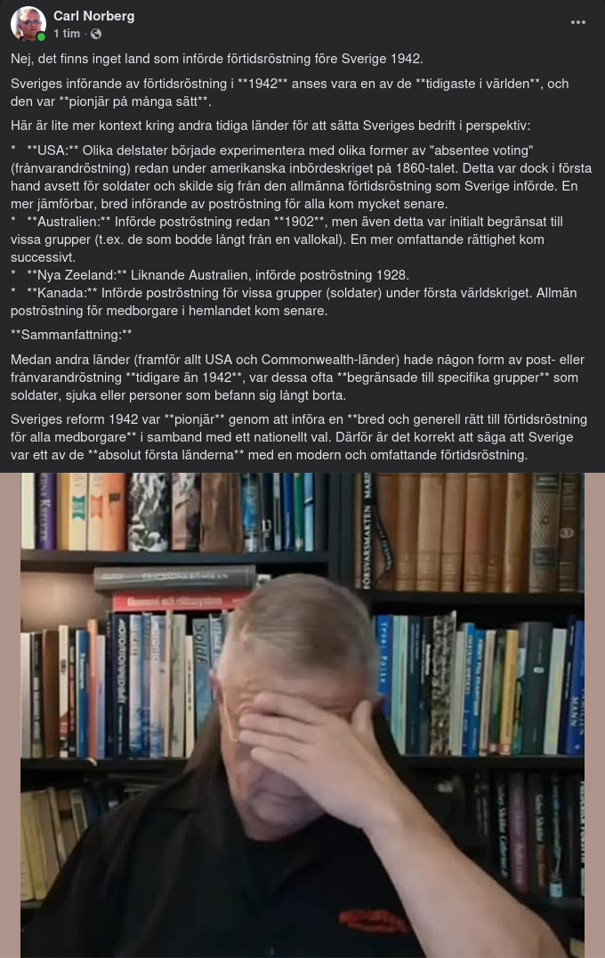 Förtidsröstning & Svensk Pionjäranda..