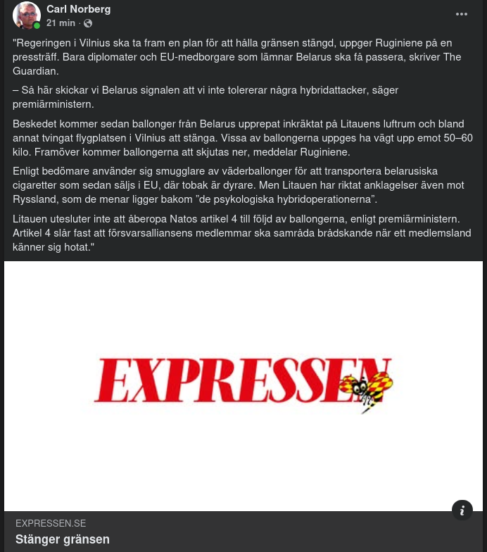 Inkräktande Ballonger Får Litauen Att Stänga Gränsen..