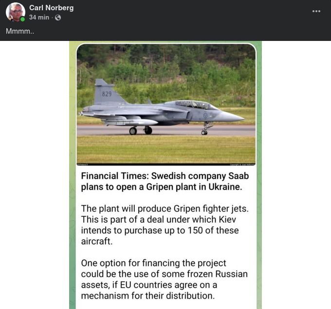 Sverige, Gripen & Ukraina
