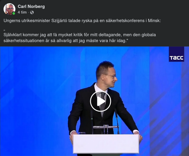 Rysktalande Szijjártó I Minsk