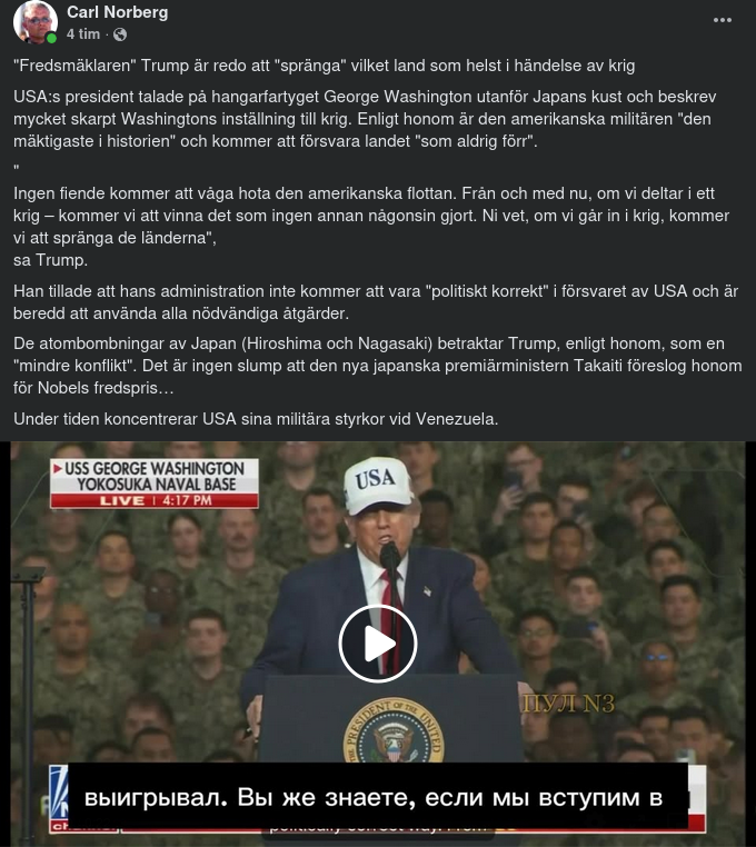 Militärt Sprängentusiastisk Trump