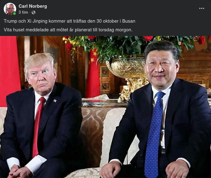 Trump & Xi träffas Senare Idag