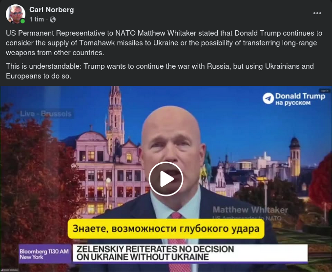 Fortsatt Tomahawkövervägande Trump