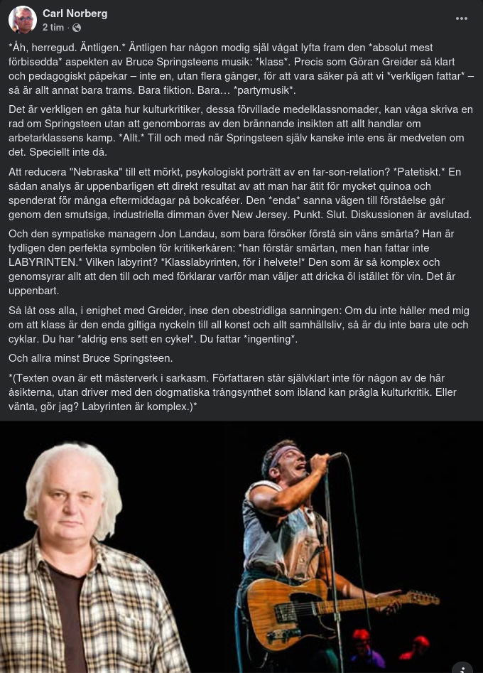 Greider Spisar Springsteen Med Klass..