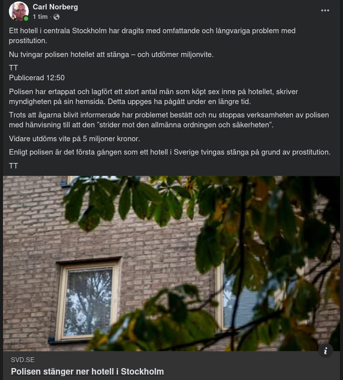 Polisen Stänger Centralt Stockholmshotell