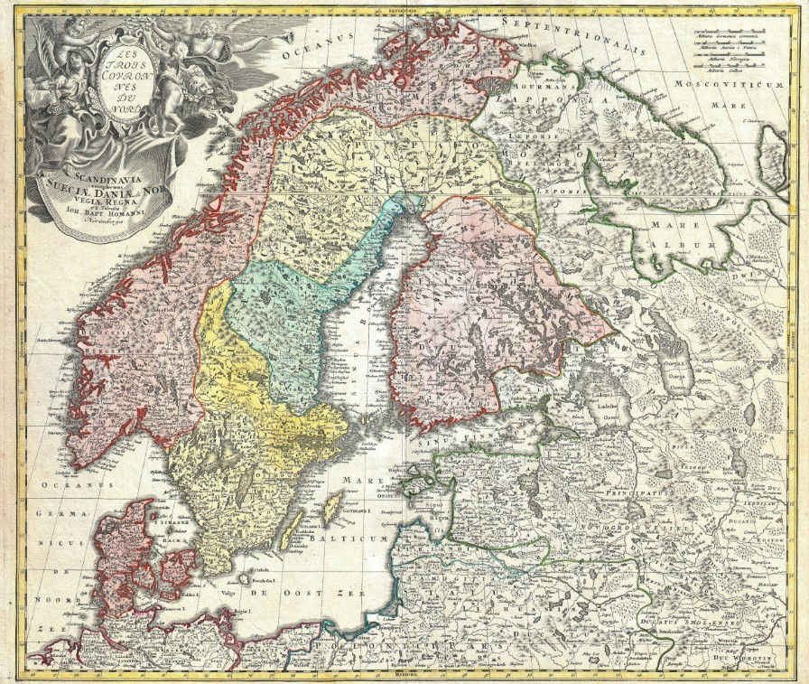 Detaljerad Gammal Skandinavienkarta