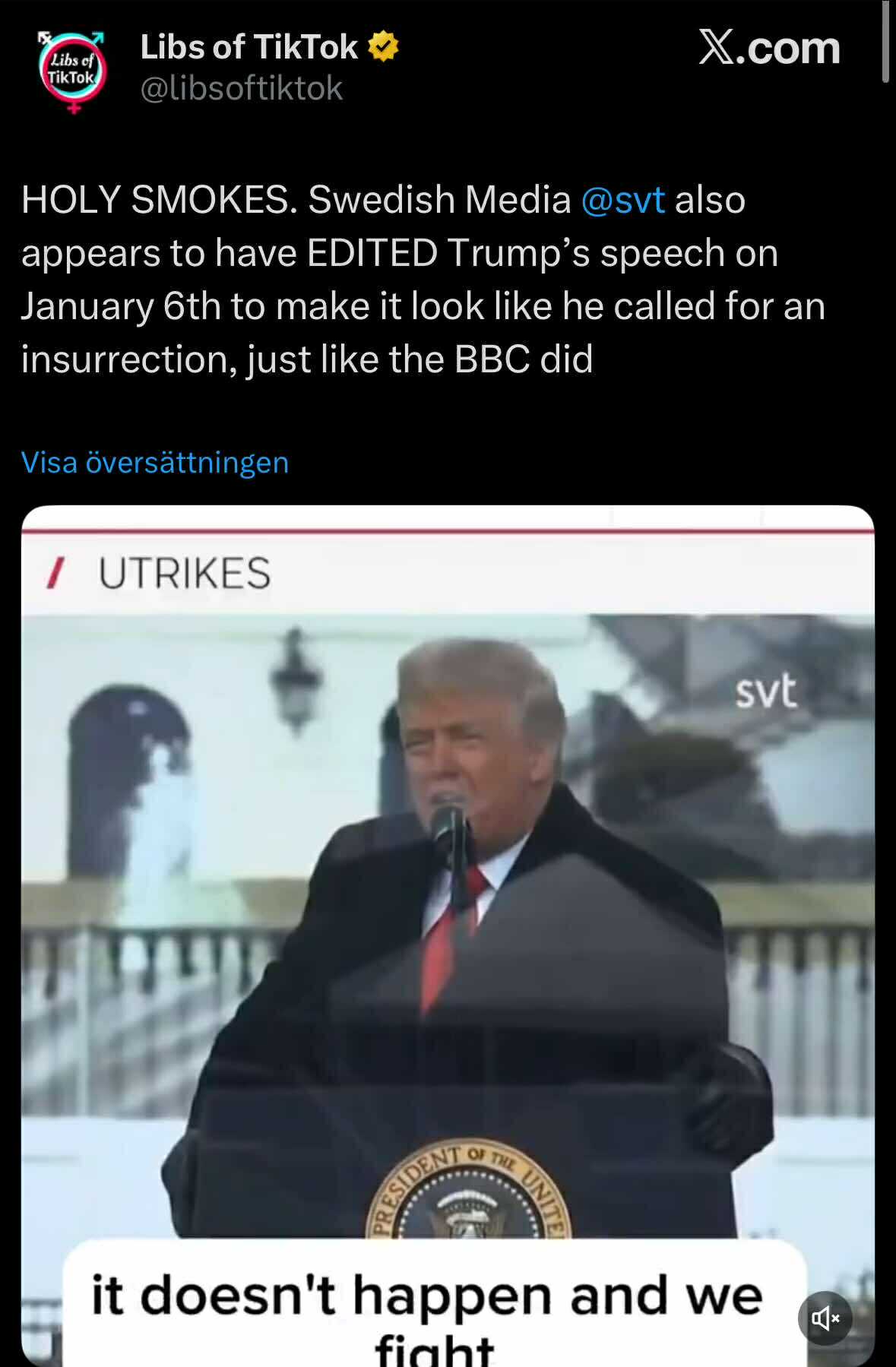 SVT & Redigerat Trump-Tal