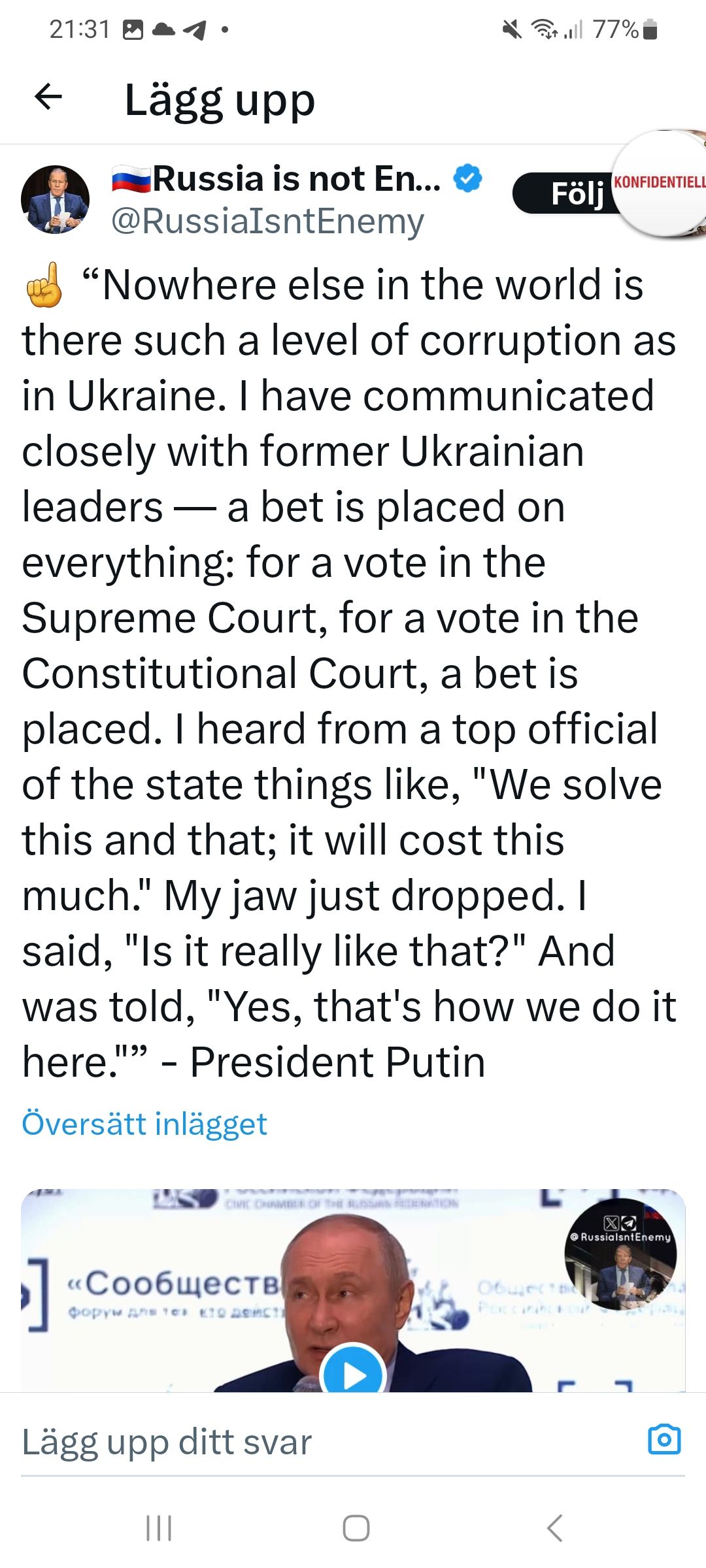 Putin Om Hur De Gör I Ukraina