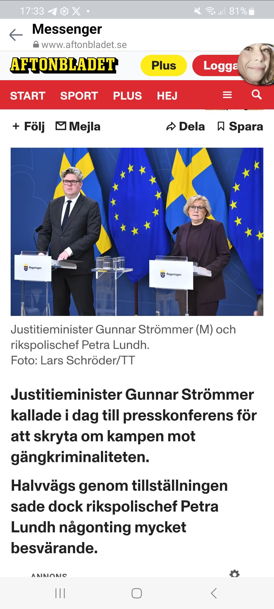 Inte Möjligt Att Lagföra Bort Enligt Rikspolischefen