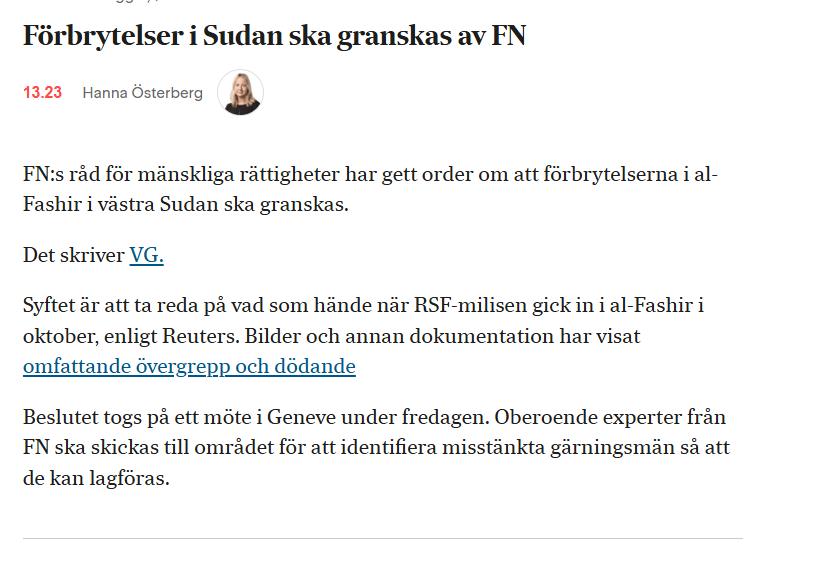 Order Från FN Angående Sudan-Förbrytelser