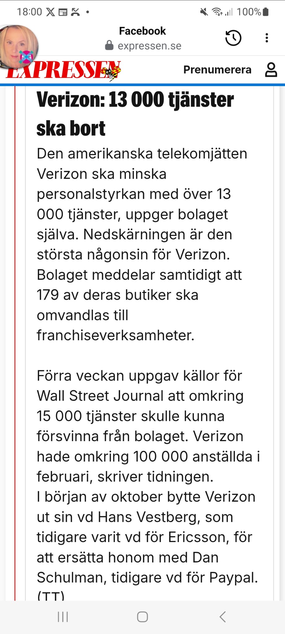 13 000 Tjänster Bort Hos Verizon