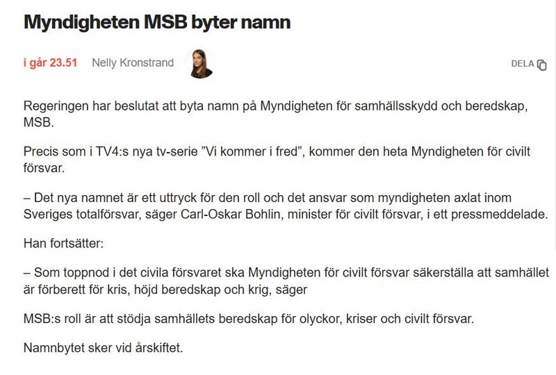 MSB Byter Namn