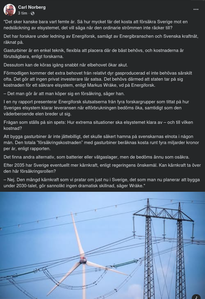 Gasturbiner För Elsystemet?