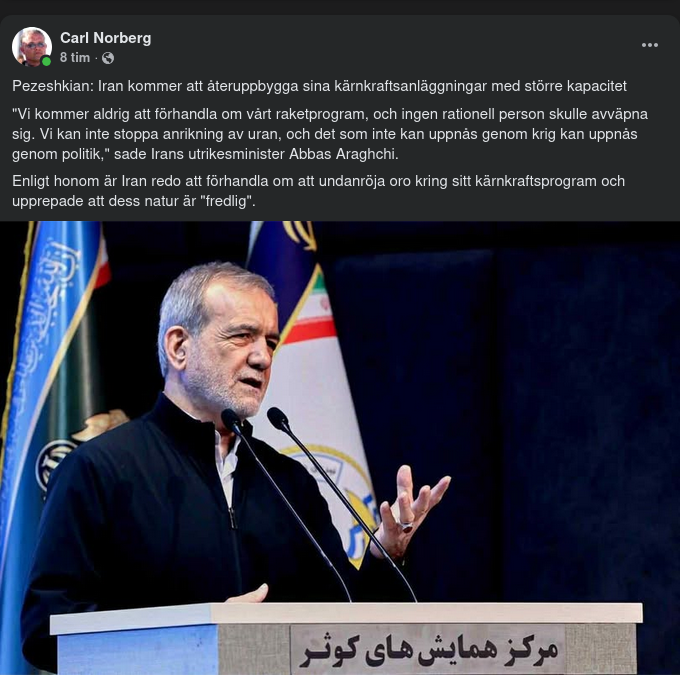 Kärnkraftsanläggningsåteruppbyggande Iran