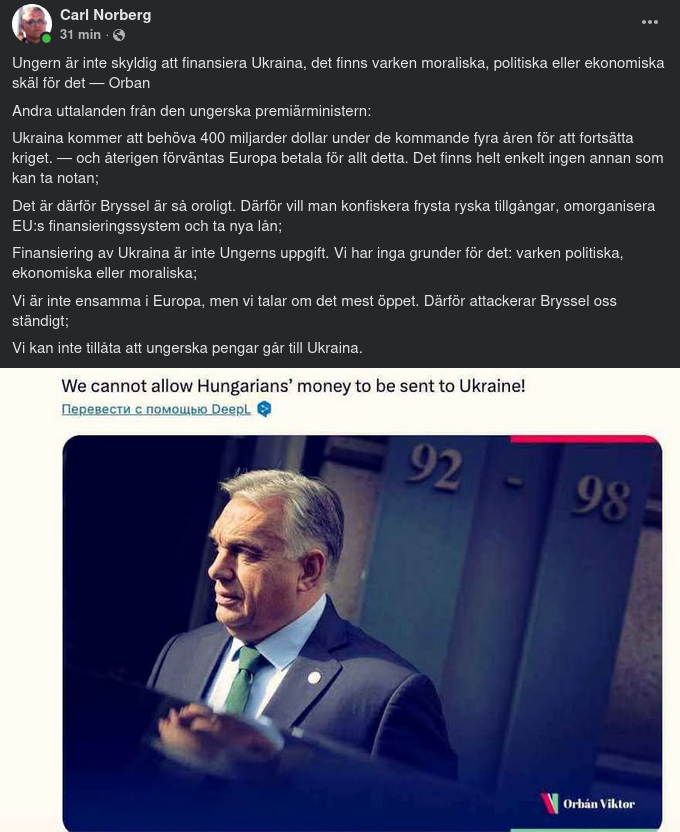 Inga Ungerska Pengar Till Ukraina