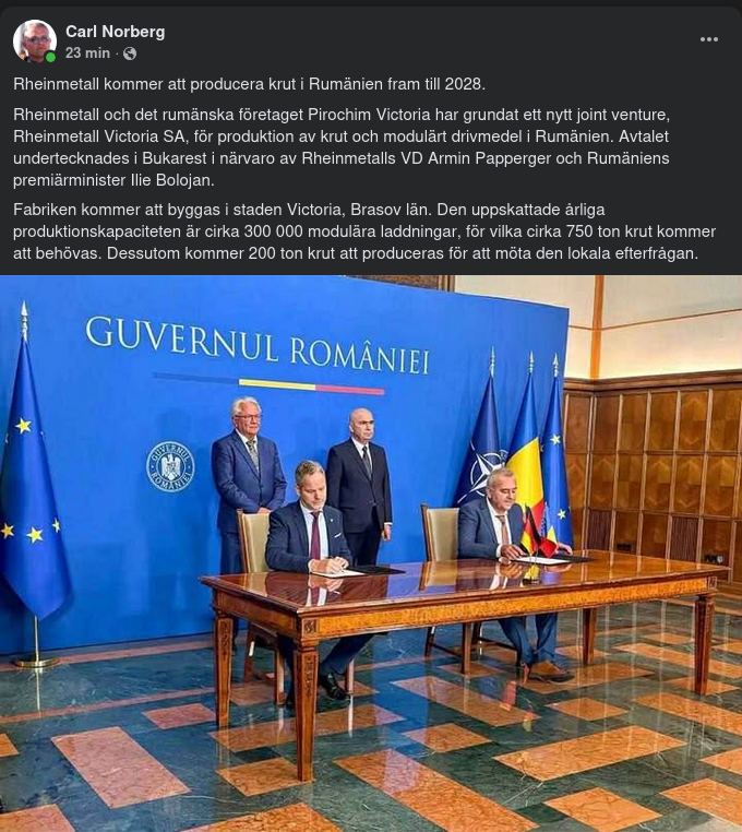 Krutproduktion I Rumänien Av Rheinmetall