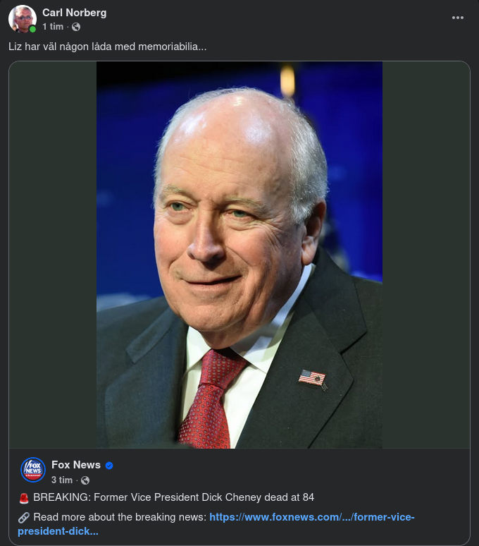 Dick Cheney Död