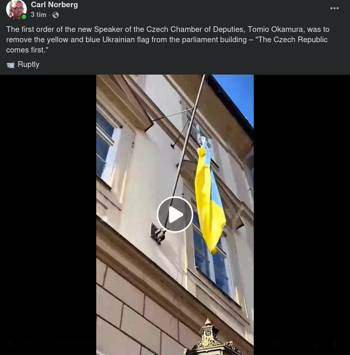 Tjeckien Halar Ukrainaflagg