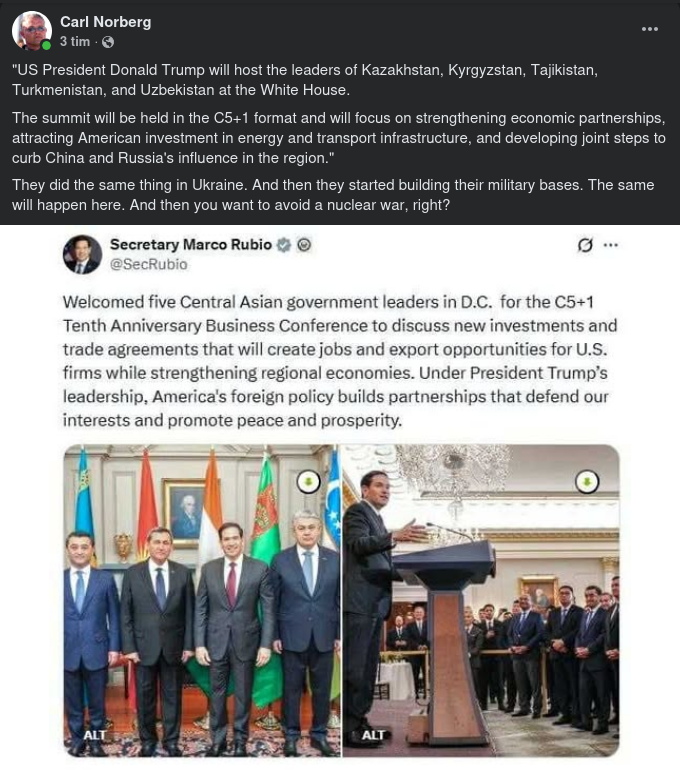 Ledarna För Kazachstan, Kyrgyzstan, Tadzjikistan, Turkmenistan & Uzbekistan Besöker Vita Huset