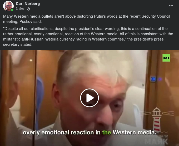 Peskov Om Känslostyrd Västmedia