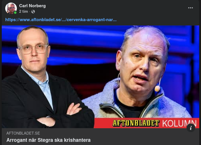 Cervenka Om Arrogant Krishanterande Stegra