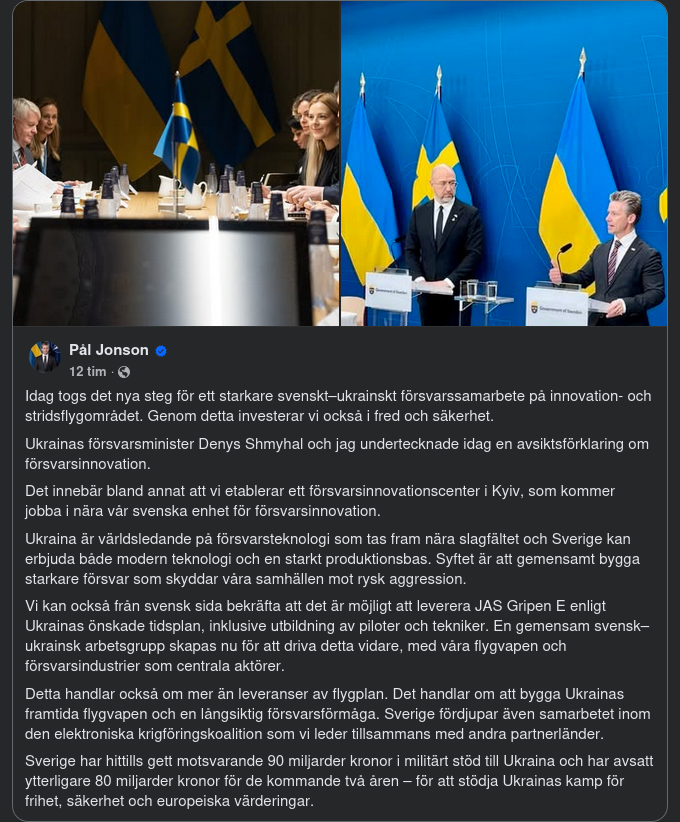 Nya Steg Med Pål På Svensk-Ukrainska Försvarssamarbetesvägen