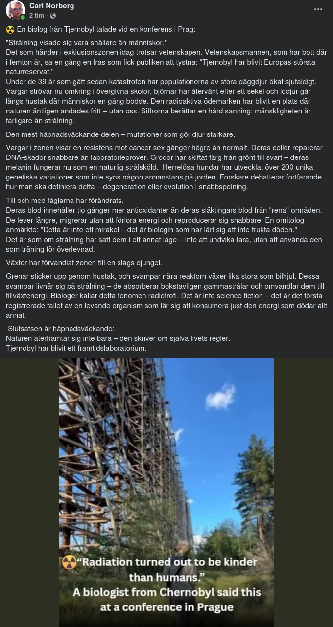 Snäll Strålning I Tjernobyl..