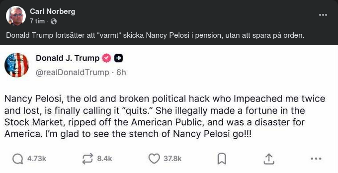 Trump Om Pelosi