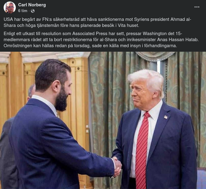 Sanktionshävningsbegärande USA