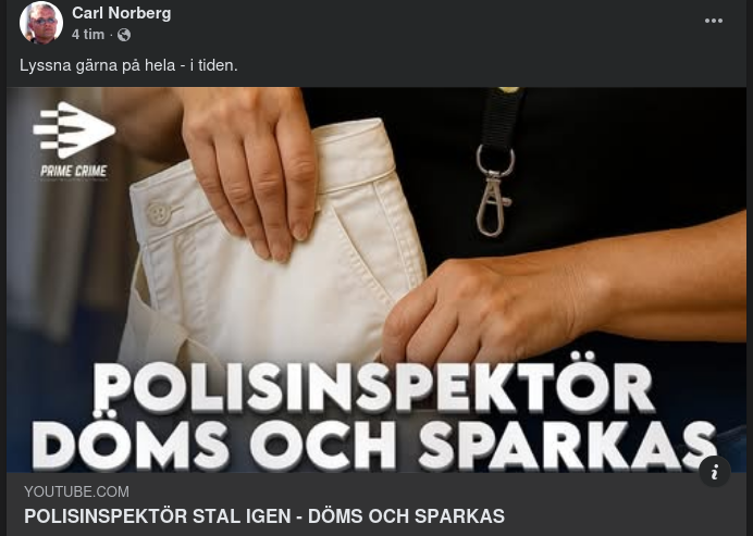 Stjälande Polisinspektör Döms & Sparkas