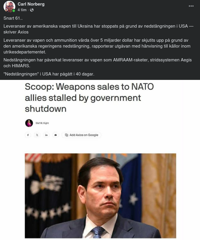 Nedstängningsstoppade Vapenleveranser