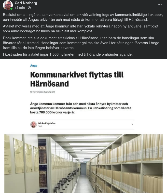 Kommunarkivet Flyttar Till Härnösand