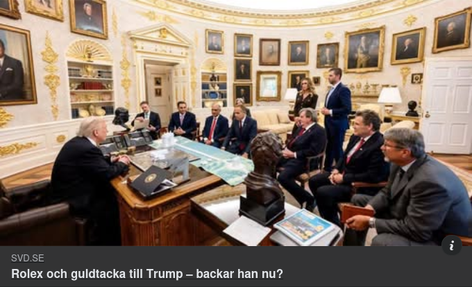 Guldtacka & Rolex Från Schweiz  Till Trump